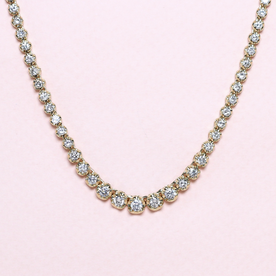 5.01cts Round cut Graduating Tennis necklace