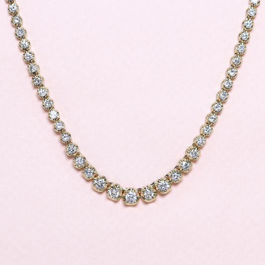 5.01cts Round cut Graduating Tennis necklace