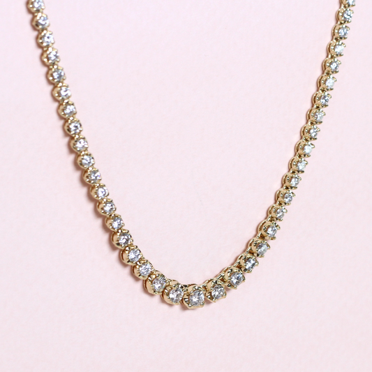 5.01cts Round cut Graduating Tennis necklace