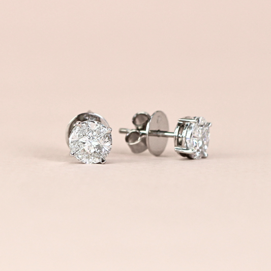 1.16cts Round Illusion Stud earrings