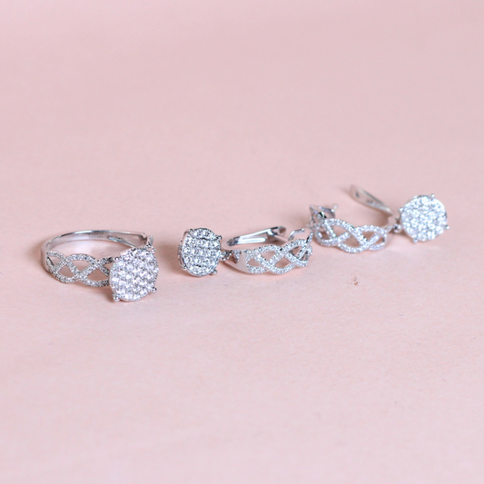 1.58cts Round dangling illusion set