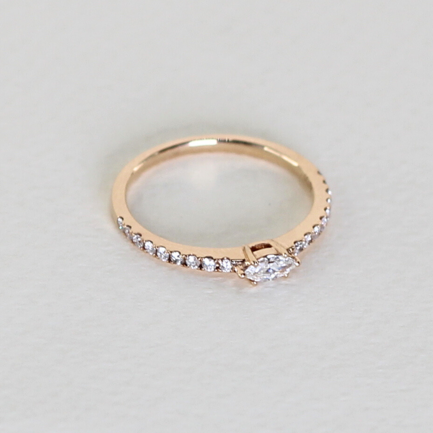 .30cts Marquise and Round cut Half eternity ring