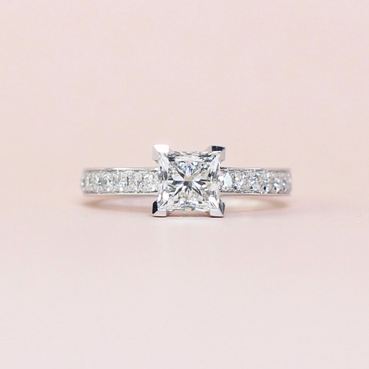 1.36cts Princess cut Channel ring