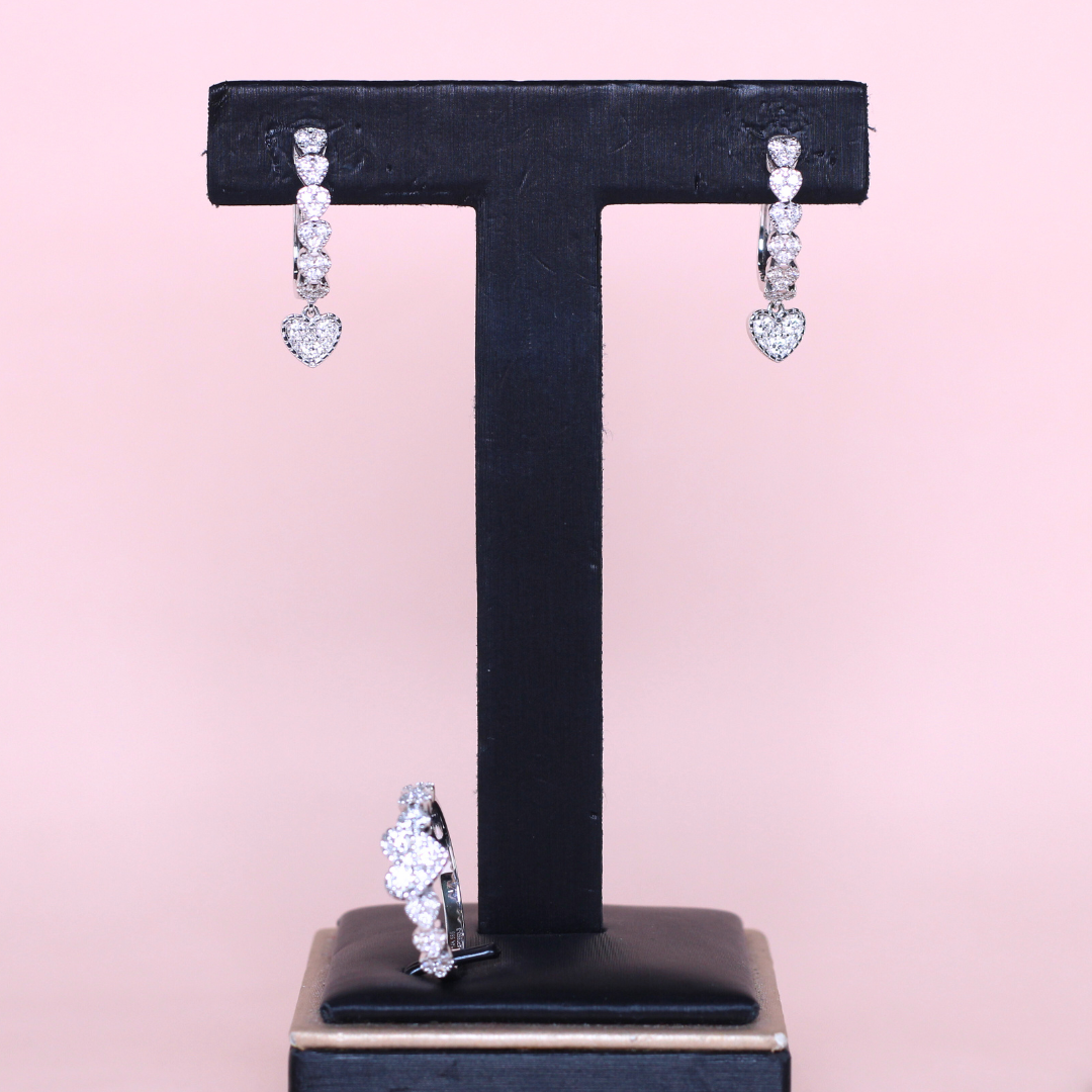 .95cts Heart Illusion Dangling set
