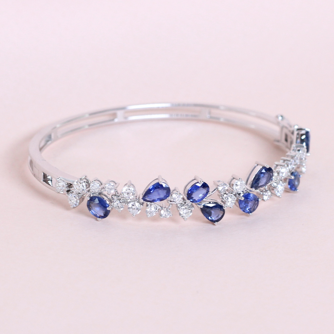 Sapphire and Diamond cluster bangle