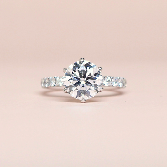 3.70cts Round cut Pavé Lab-grown ring