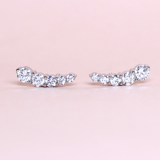 3.49cts Round cut Lab-grown Crawler earrings