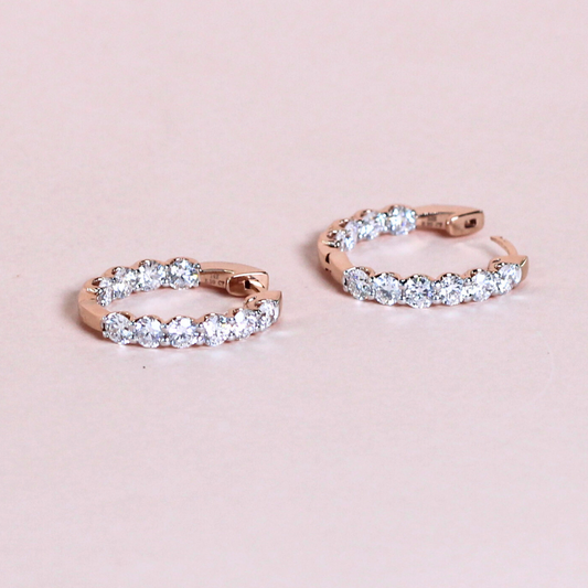 3.20cts In & Out Lab-grown Hoop earrings