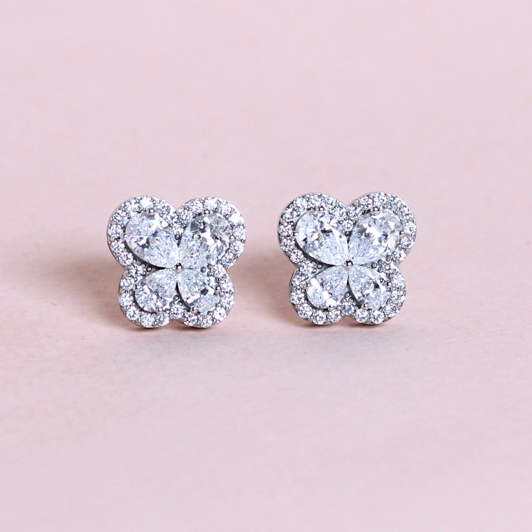 2.58cts Lab-grown Butterfly Stud earrings