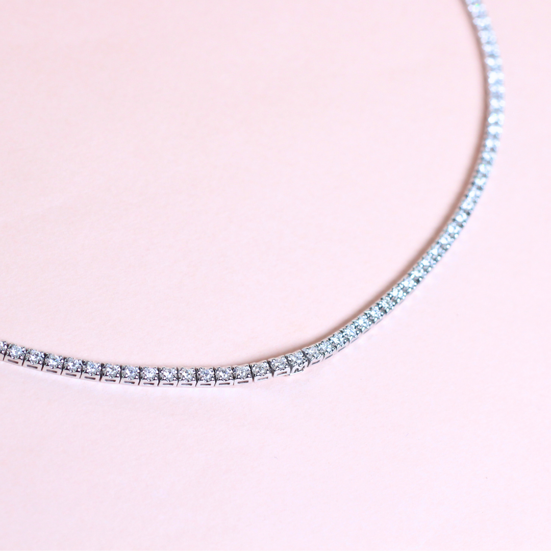 3cts Round cut Tennis necklace