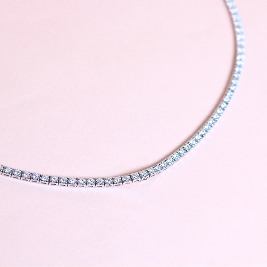 3cts Round cut Tennis necklace