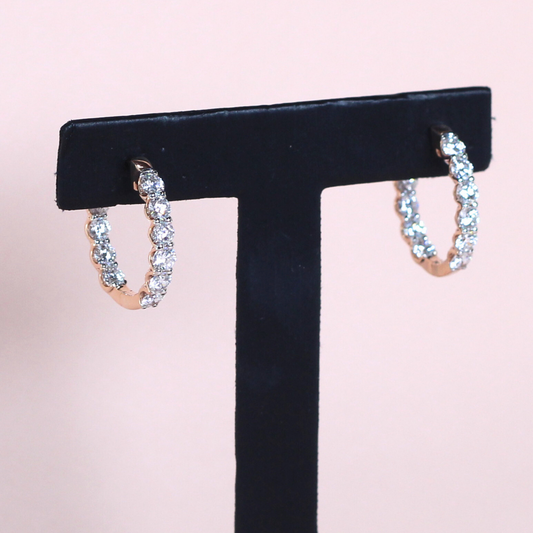 3.20cts In & Out Lab-grown Hoop earrings