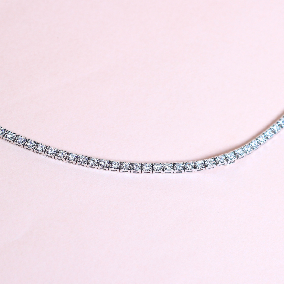 3cts Round cut Tennis necklace