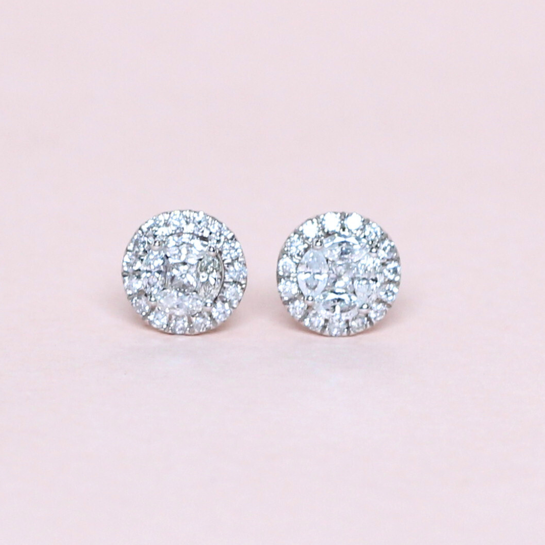 1.40cts Round Illusion Stud earrings