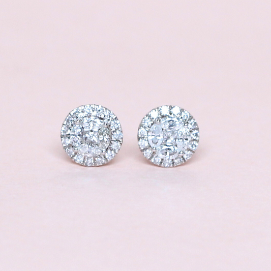 1.40cts Round Illusion Stud earrings