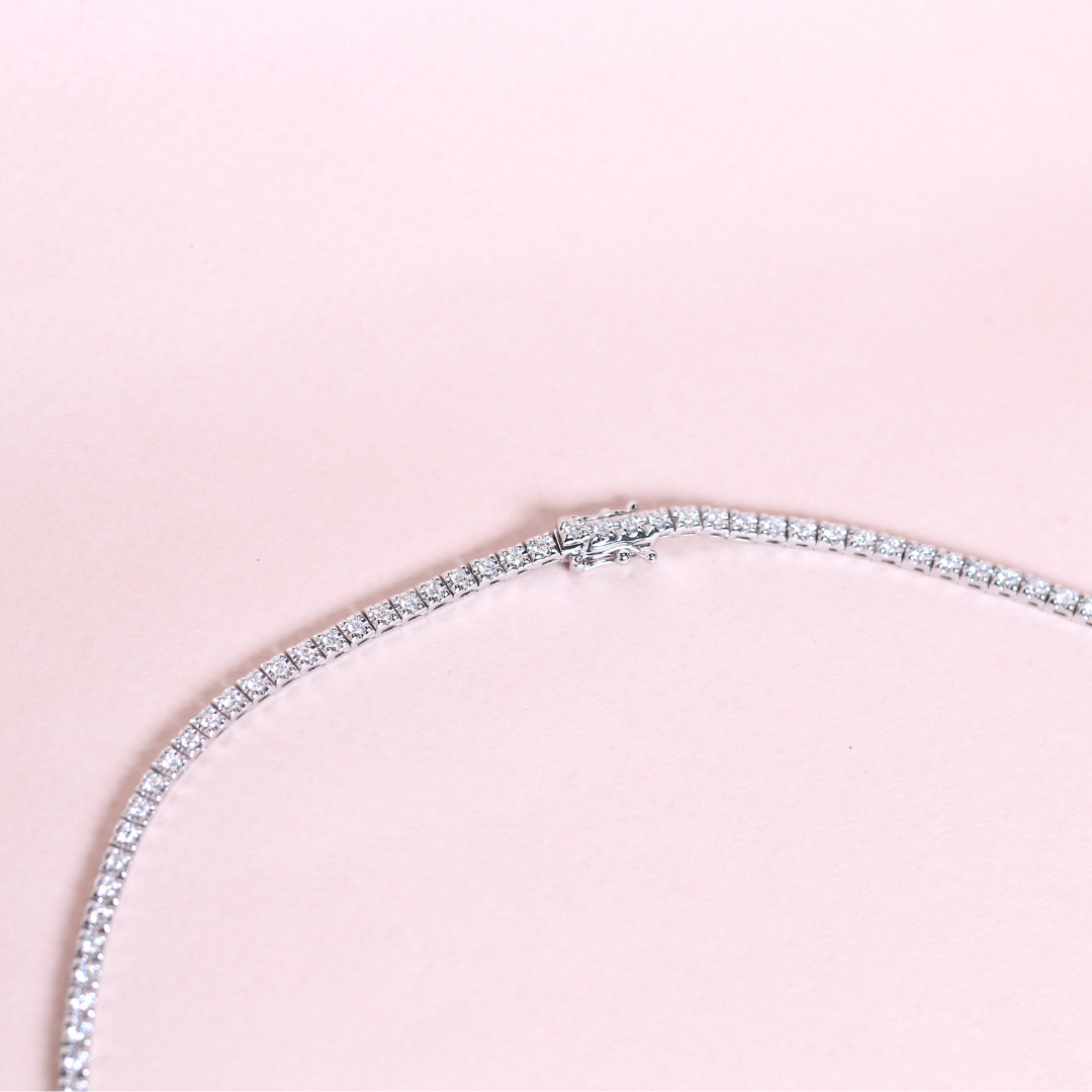3cts Round cut Tennis necklace