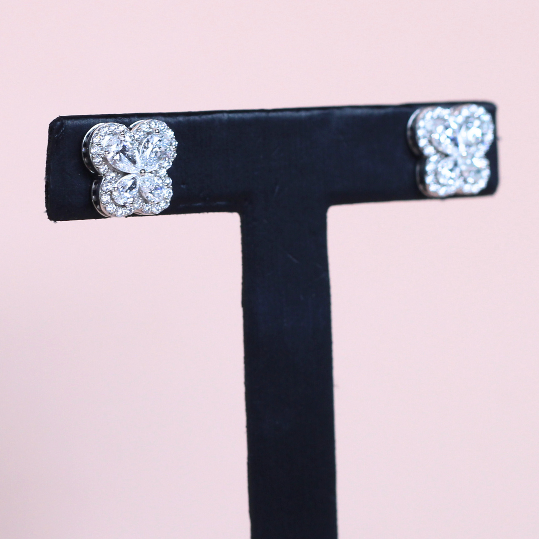 2.58cts Lab-grown Butterfly Stud earrings