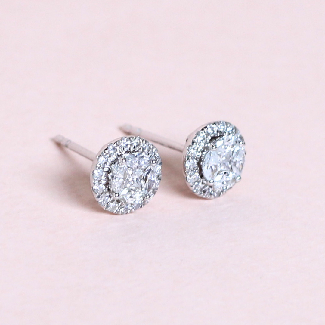 1.40cts Round Illusion Stud earrings