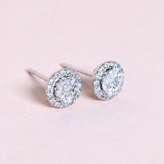 1.40cts Round Illusion Stud earrings