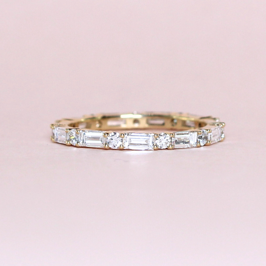 1.45cts Baguette and Round cut Full Eternity ring
