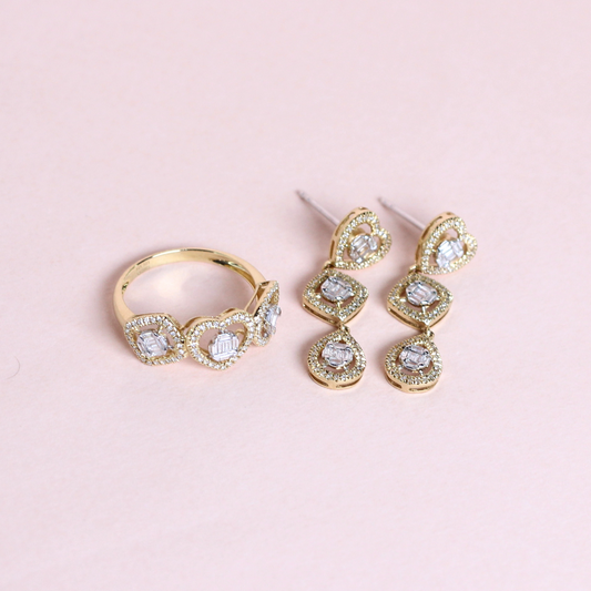 .80cts Multi-shape Illusion Dangling set