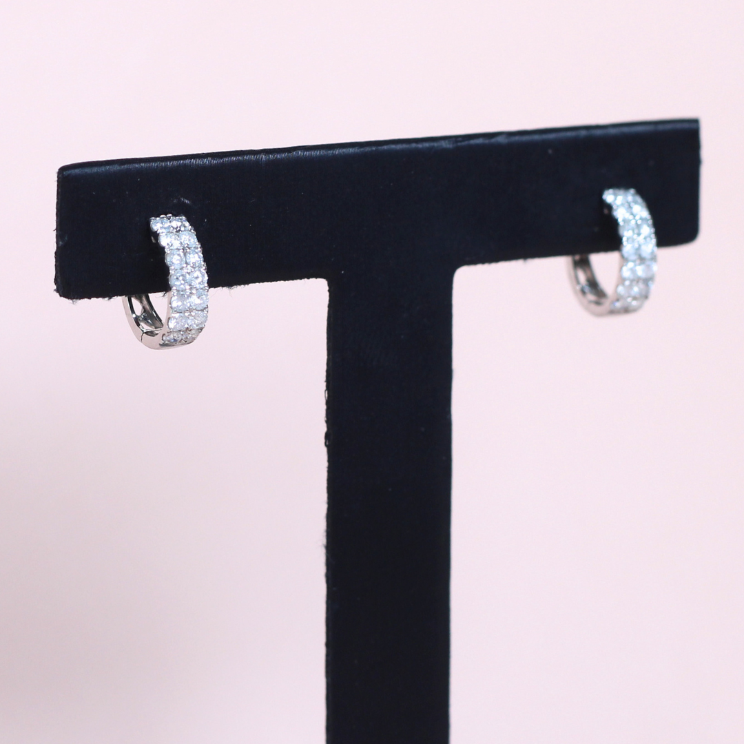 .72cts Round cut Huggie earrings
