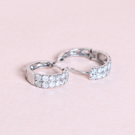 .72cts Round cut Huggie earrings