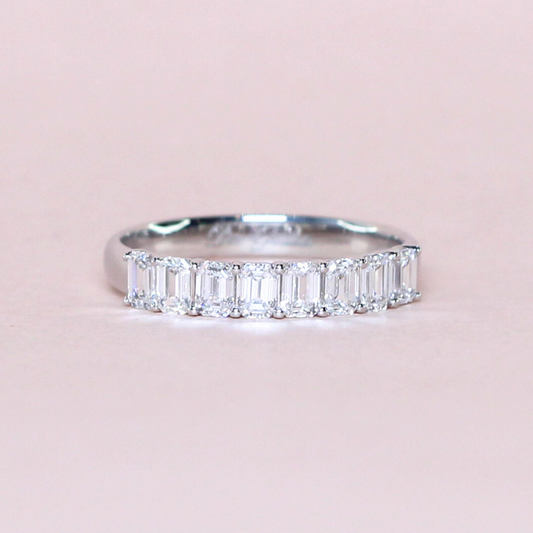 1.20cts 8-stone Emerald cut Lab-grown ring