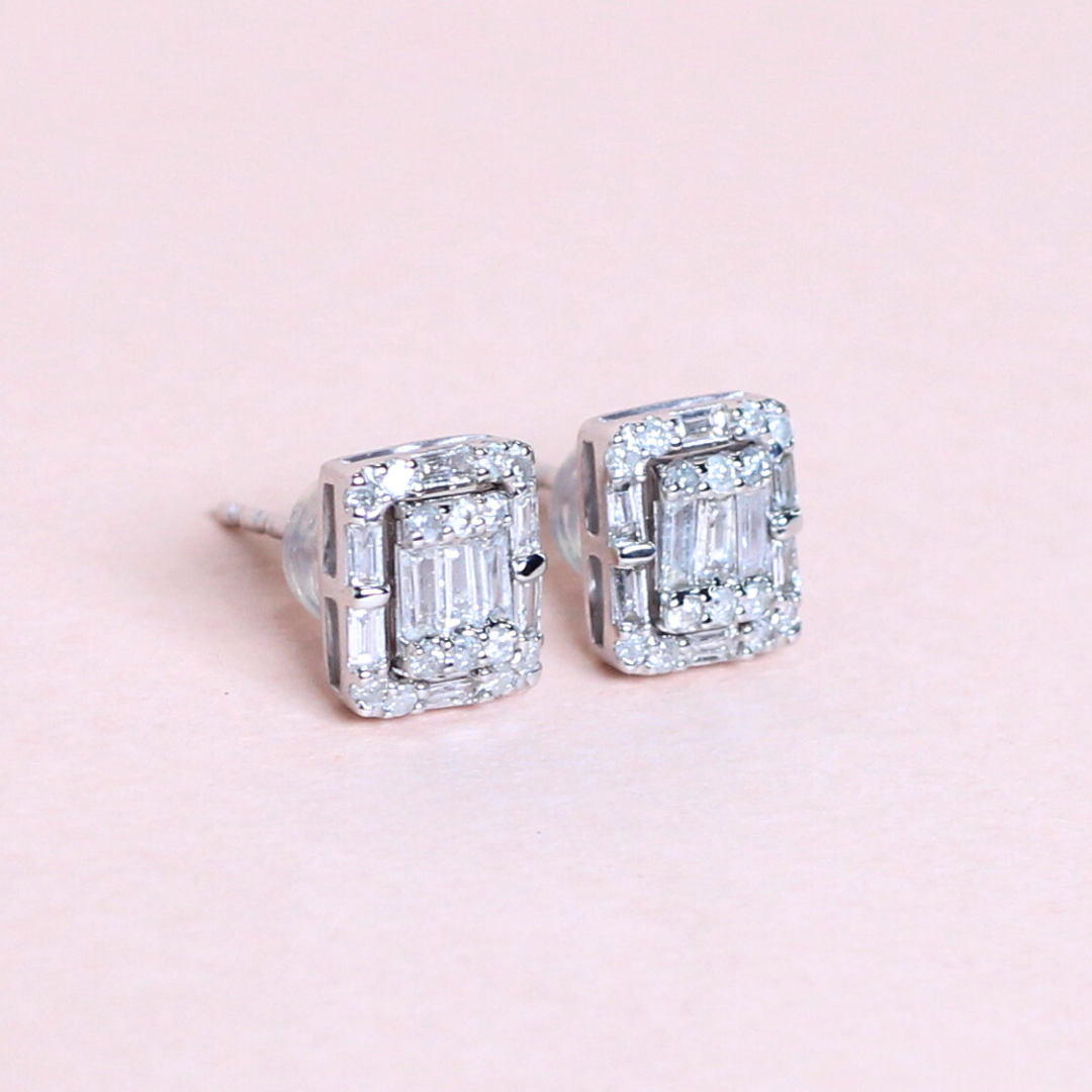 .50cts Emerald Illusion Stud earrings with detachable halo