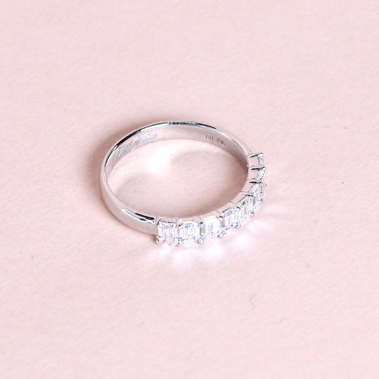 1.20cts 8-stone Emerald cut Lab-grown ring