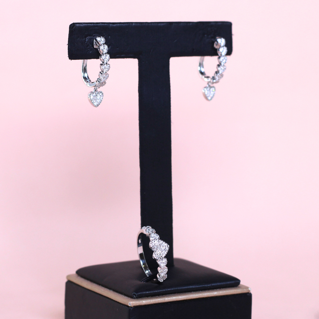 .95cts Heart Illusion Dangling set