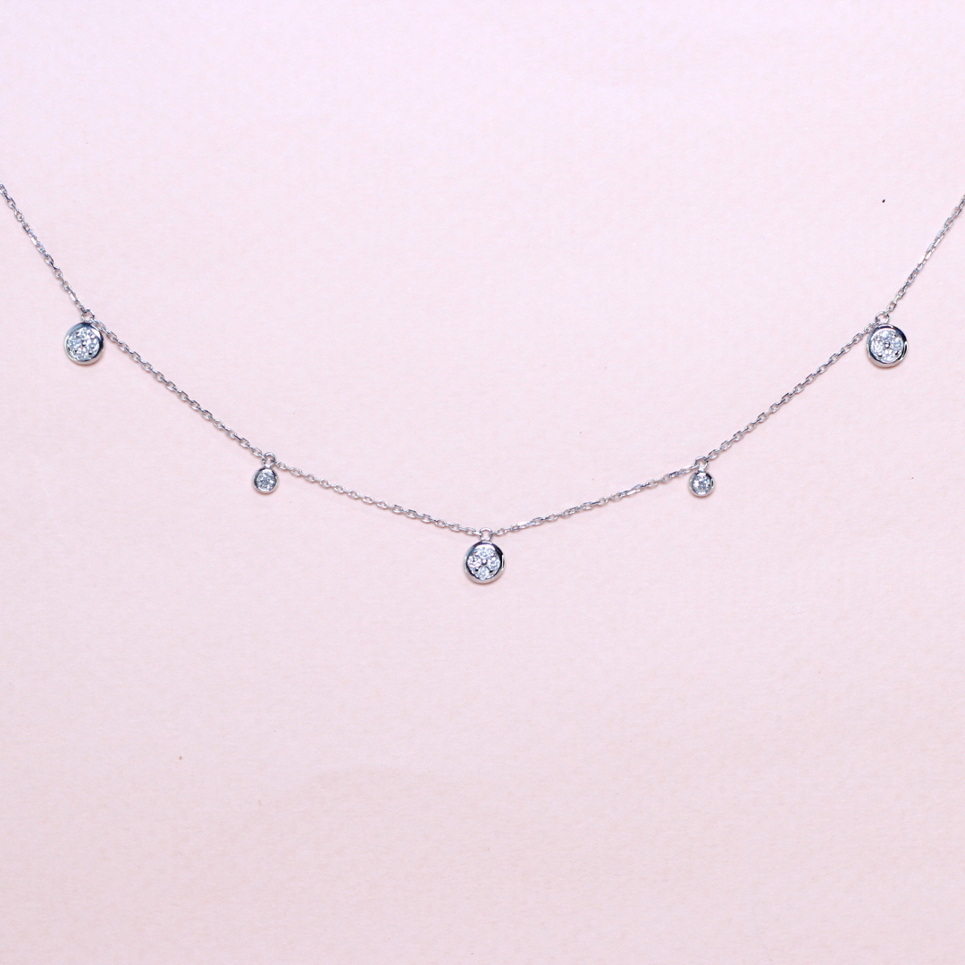 .28cts Round Illusion Station necklace