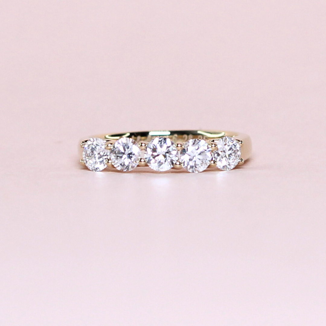 .75cts 5-stone Round cut ring
