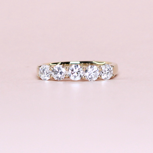 .75cts 5-stone Round cut ring