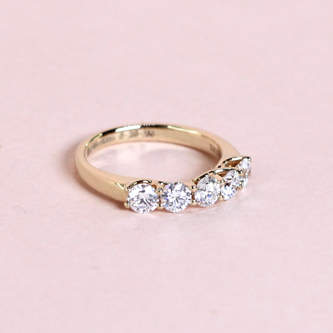 .75cts 5-stone Round cut ring