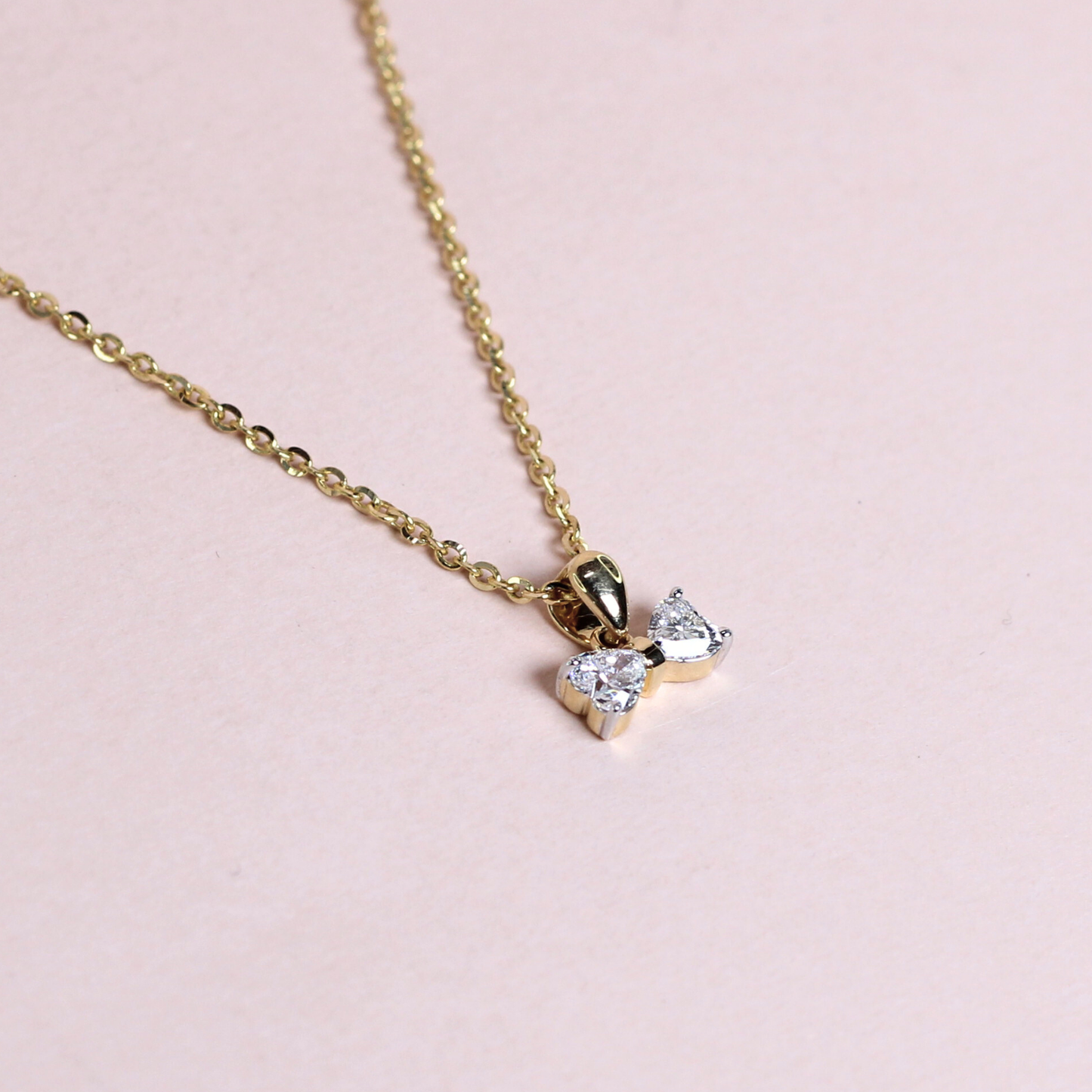 .53cts Heart cut Lab-grown Bowtie necklace