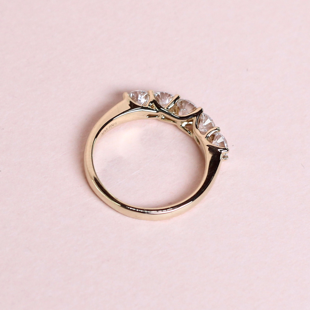 .75cts 5-stone Round cut ring