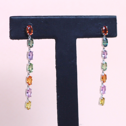 4.5cts Oval cut Sapphire Dangling earrings