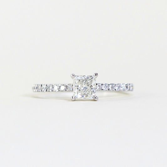 .69cts Princess cut Pavé ring