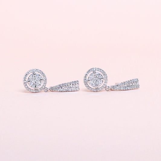 1.50cts Round Illusion Dangling earrings