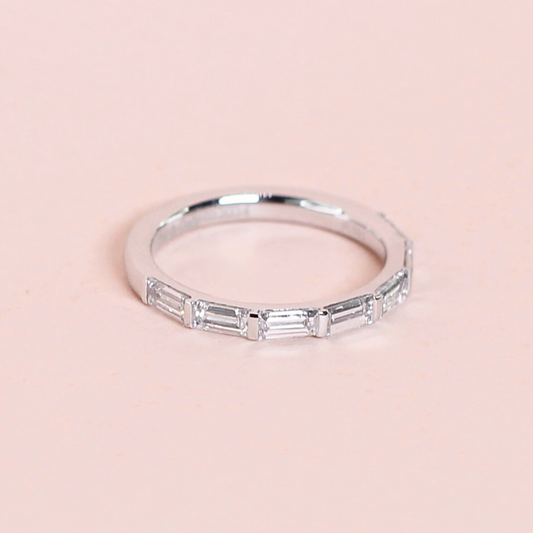 .84cts Baguette cut Lab-grown Half eternity ring