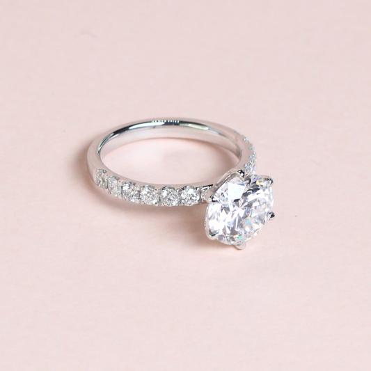 3.70cts Round cut Pavé Lab-grown ring