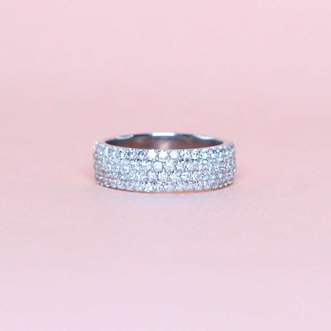 1.13cts Round cut Lab-grown Micropavé statement ring