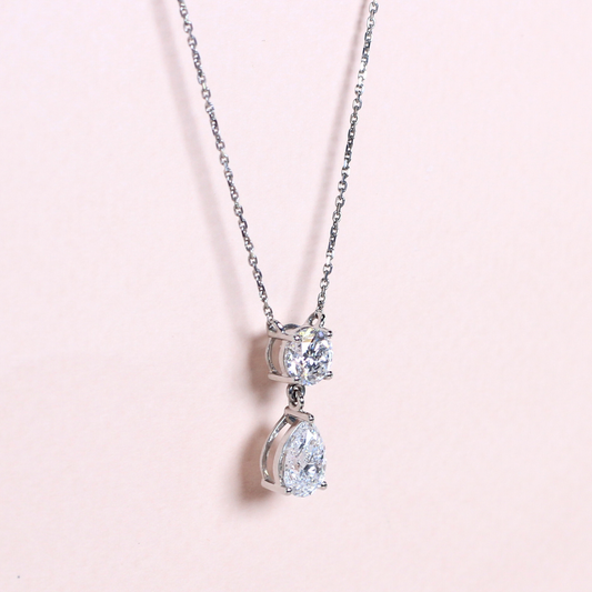 2.39ct Round and Pear cut Lab-grown necklace