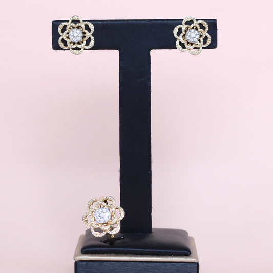 .70cts Flower Illusion set with detachable flower halo