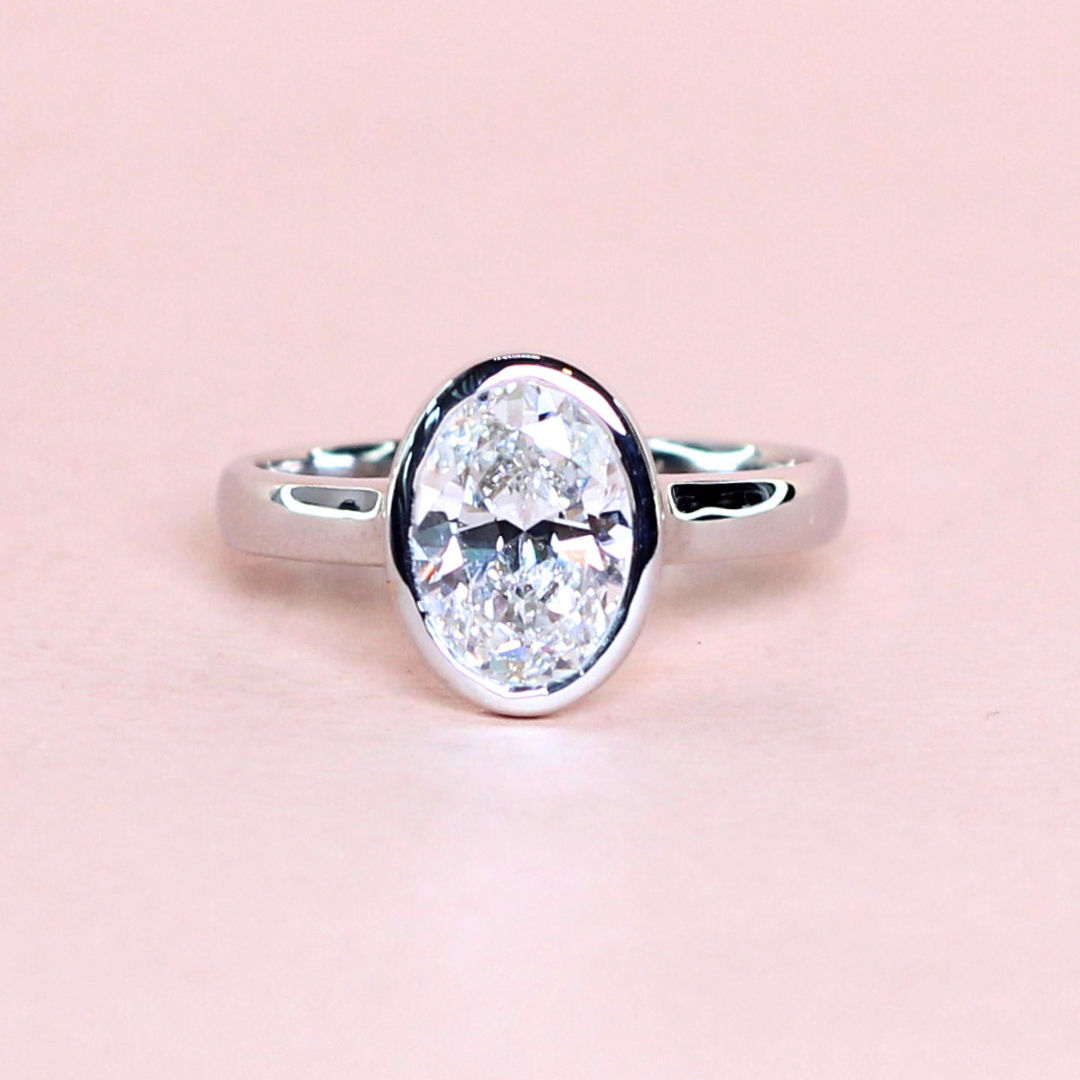 2.02ct Oval cut bezel Lab-grown ring