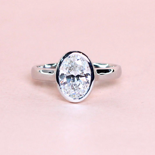 2.02ct Oval cut bezel Lab-grown ring