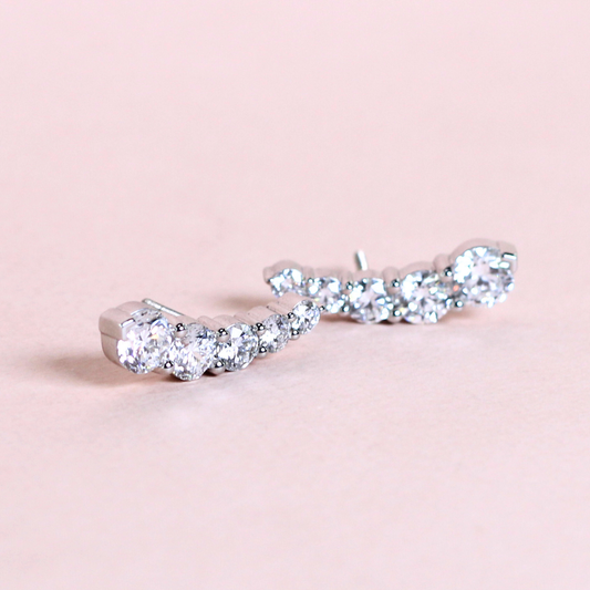 3.49cts Round cut Lab-grown Crawler earrings