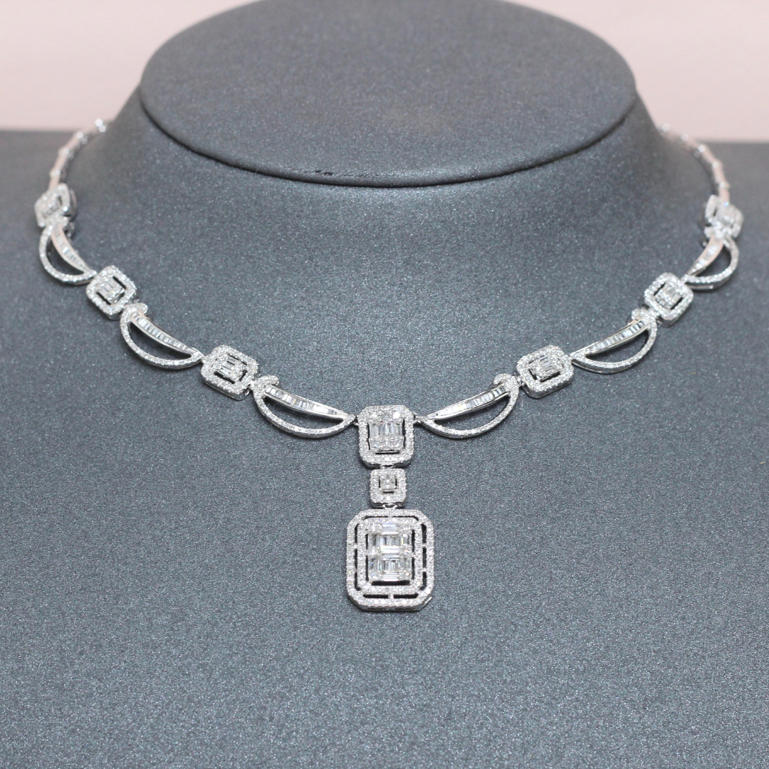 7.38cts Multi-shape Illusion necklace