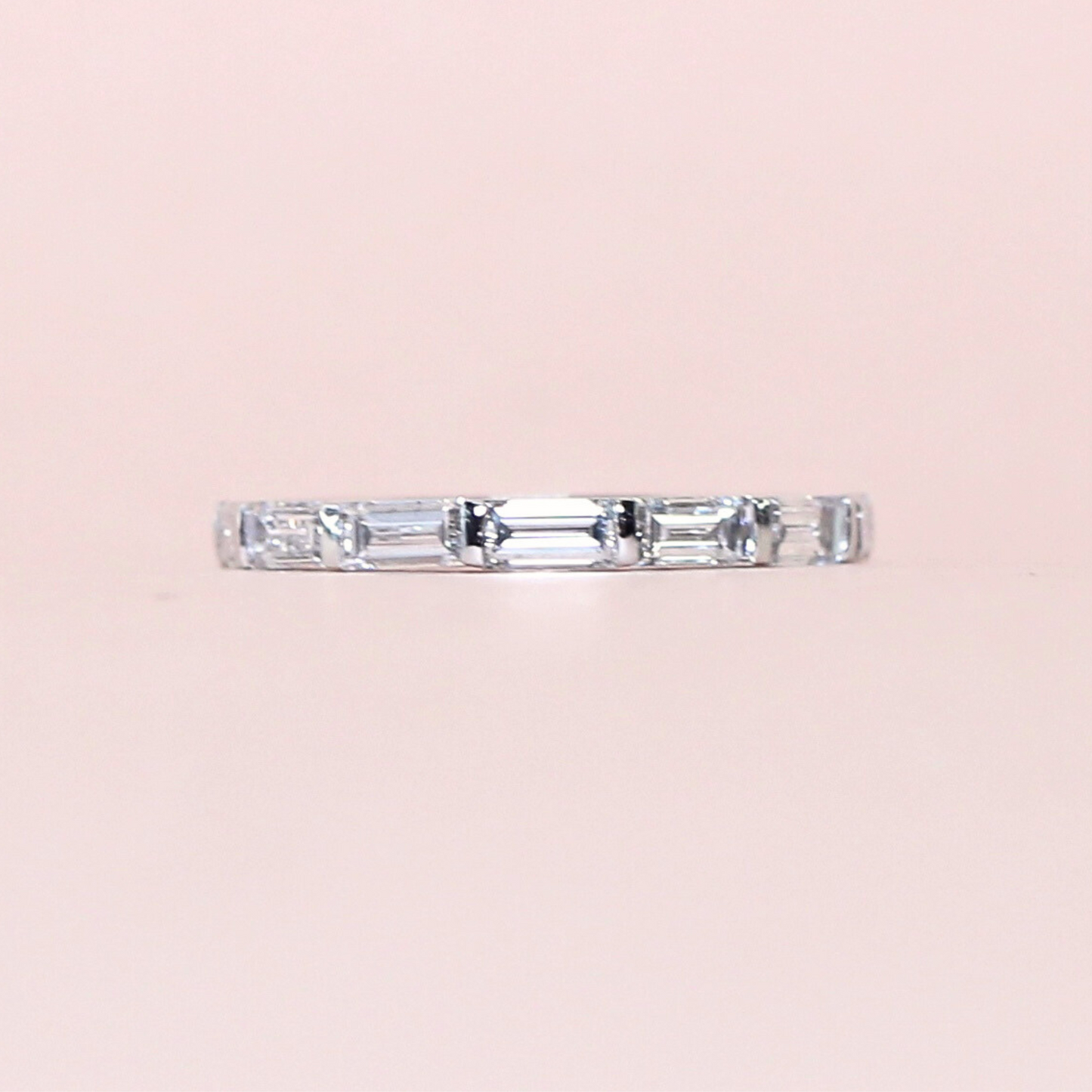 .84cts Baguette cut Lab-grown Half eternity ring